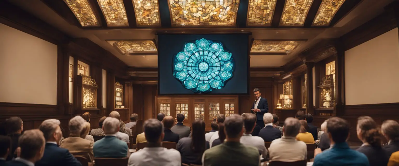AI Image depicting a lecture as to What Is A Tiffany Lamp